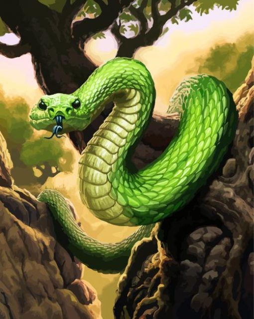 Green Cobra paint by number
