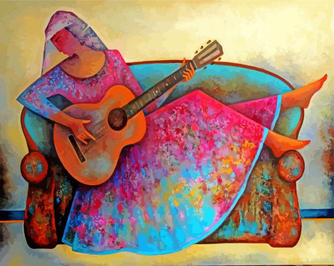 Gypsy Guitarist paint by number