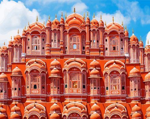 Hawa Mahal Jaipur India paint by numbers