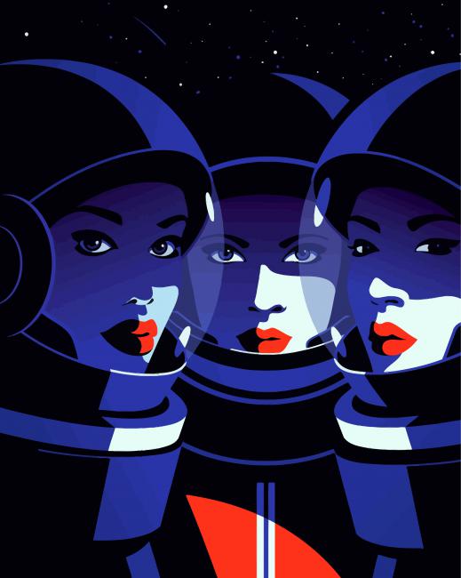 Illustration Astronaut Women paint by numbers