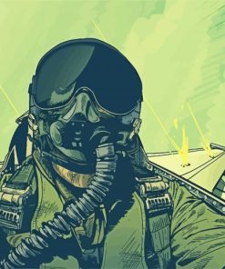 Illustration Fighter Pilot paint by number