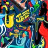 Illustration Jazz Music paint by number