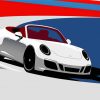 Illustration Porsche Car paint by number