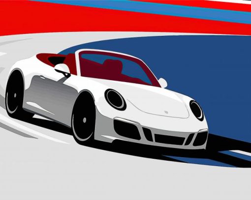 Illustration Porsche Car paint by number