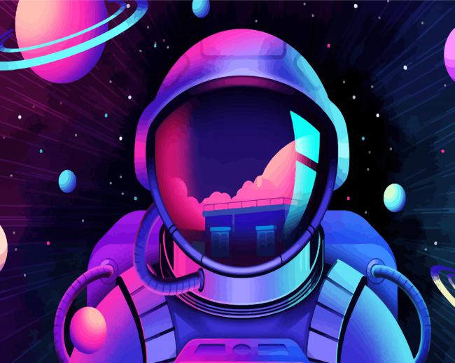 Illustration Space Man paint by numbers