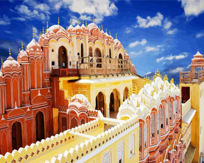 India Jaipur Hawa Mahal paint by numbers
