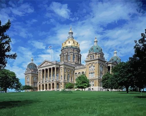 Iowa State Capital paint by numbers