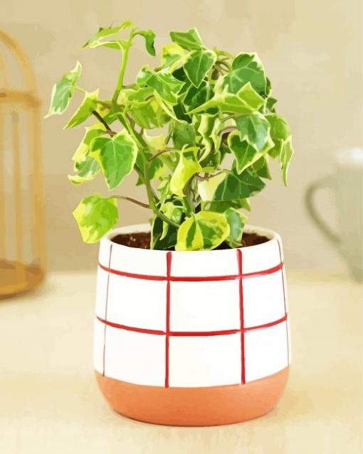 Ivy Plant Pot paint by numbers