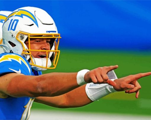 Justin Herbert LA Chargers Player paint by numbers
