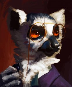Lemur Wearing Glasses paint by number