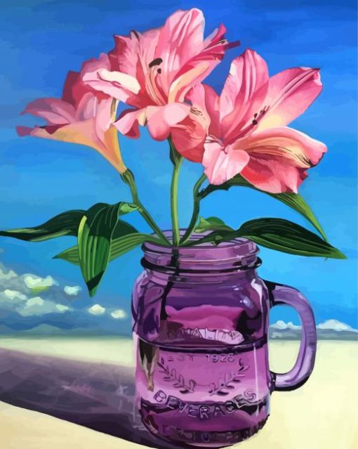 Lilies In Jar paint by number