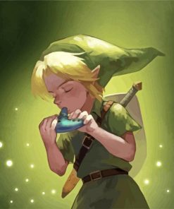 Link Playing Ocarina Legend Of Zelda paint by number