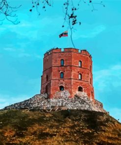 Lithuania Gediminas Tower paint by number