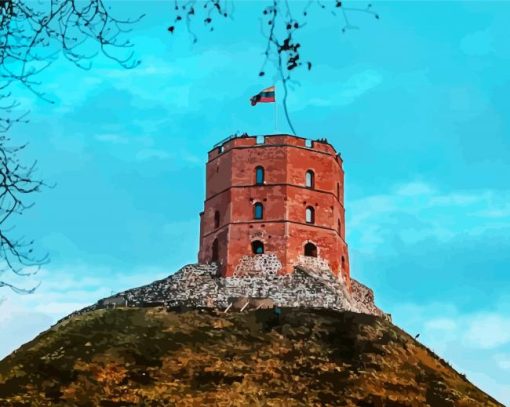 Lithuania Gediminas Tower paint by number