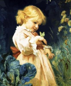 Little Girl And Butterfly paint by number