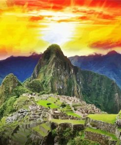 Machu Picchu At Sunset paint by number