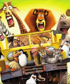 Madagascar Escape Animated Movie paint by number