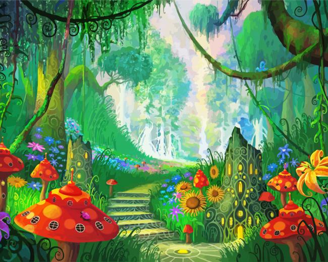 Magical Forest Path paint by number