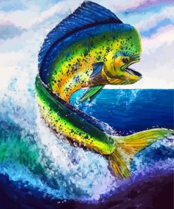 Mahi Mahi Fish Jumping paint by number