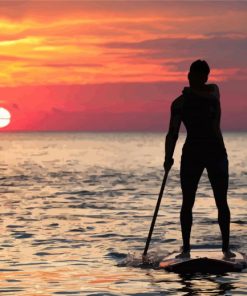 Man Paddleboarding Silhouette paint by numbers