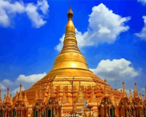 Myanmar Shwedagon Pagoda paint by numbers