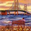 Michigan Mackinac Bridge Poster paint by number