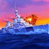 Military Battleship paint by number