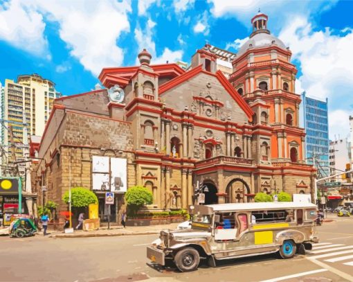 Minor Basilica Shrine Church Manila paint by numbers