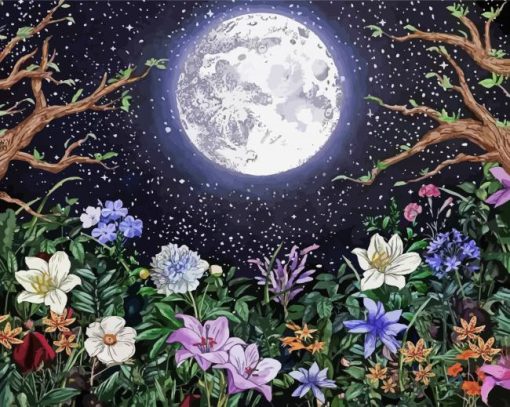 Moonlight Garden paint by number