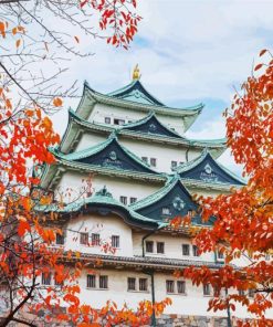 Nagoya Castle In Fall paint by number