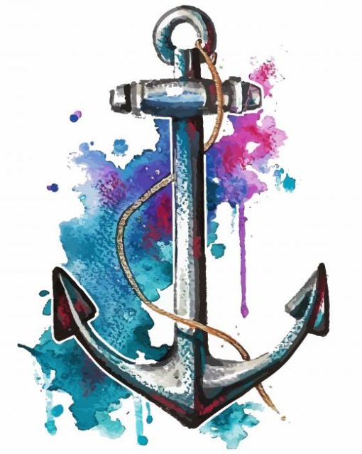 Nautical Anchor Art paint by number