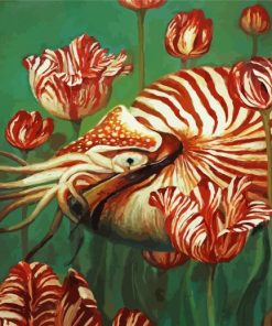Nautilus And Flowers paint by number