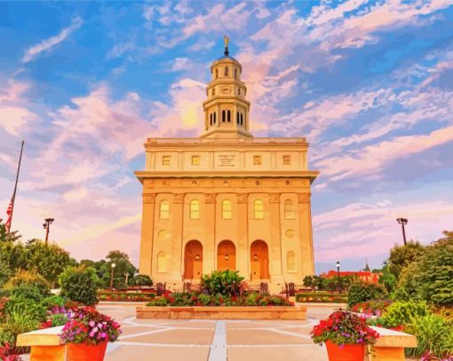 Nauvoo Illinois Temple Building paint by number