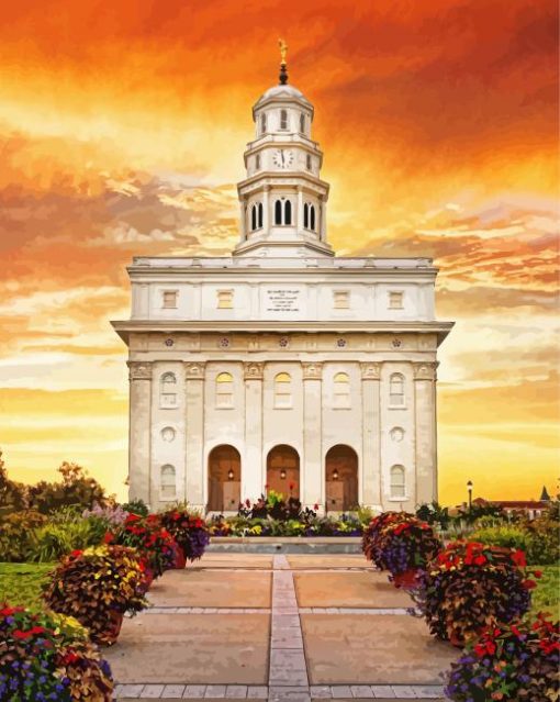 Nauvoo Illinois Temple paint by number