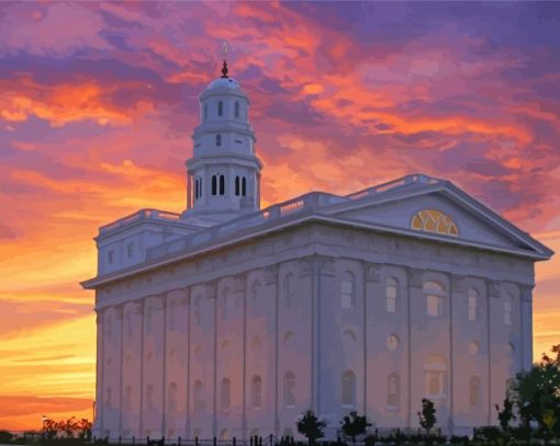 Nauvoo Temple paint by number