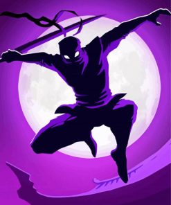 Ninja Assassin Silhouette paint by number