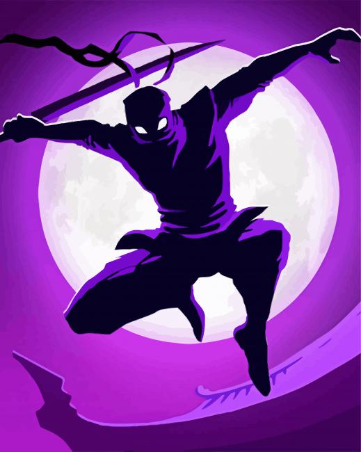 Ninja Assassin Silhouette paint by number