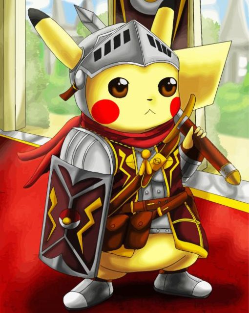 Pikachu Knight paint by number