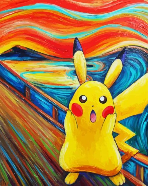 Pikachu Scream paint by number
