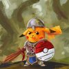 Pokemon Pikachu Knight paint by number