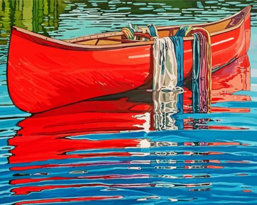 Red Canoe paint by number