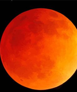 Red Moon Eclipse paint by number