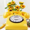 Retro Phone And Sunflowers paint by number