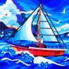 Sail Boat Illustration paint by number