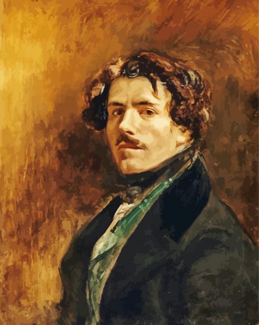 Self Portrait With Green Vest Delacroix Eugène paint by number
