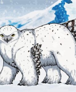 Snowy Polar Owl Bear paint by numbers