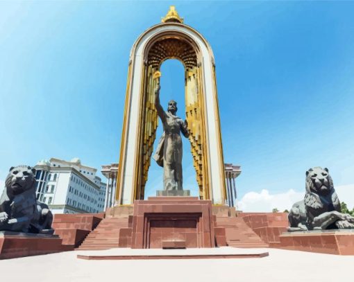Somoni Monument Dushanbe paint by number