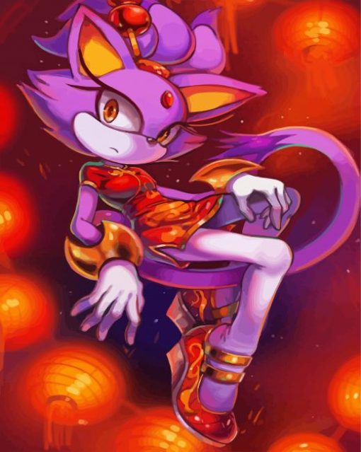 Sonic The Hedgehog Blaze The Cat paint by number