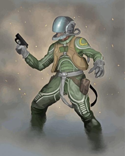 Spaceship Fighter Pilot paint by number