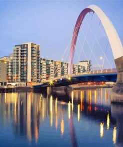 The Clyde Arc Bridge Glasgow paint by number